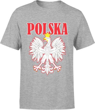 Kibica Polska Orzeł Męska koszulka (XL, Szary)