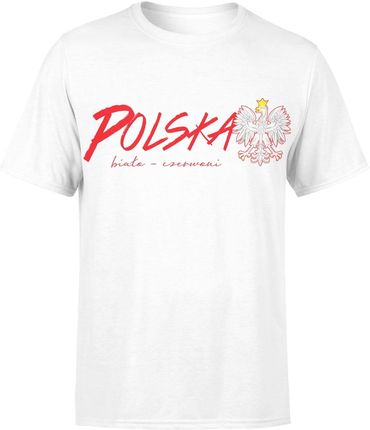 Polska Biało Czerwoni Kibica Męska koszulka (M, Biały)