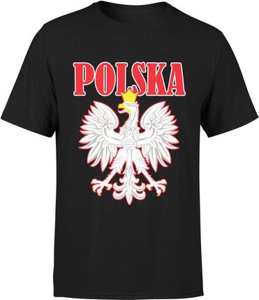 Kibica Polska Orzeł Męska koszulka (XXL, Czarny)