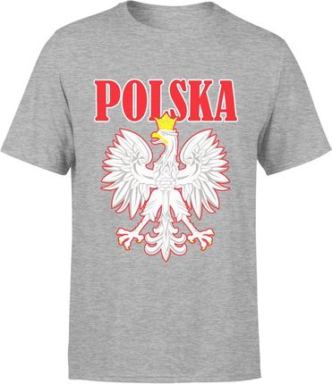 Kibica Polska Orzeł Męska koszulka (S, Szary)