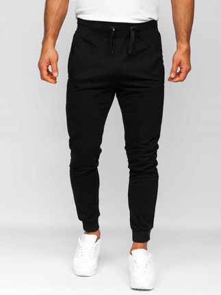 Czarne spodnie męskie joggery dresowe Denley XW02A_L
