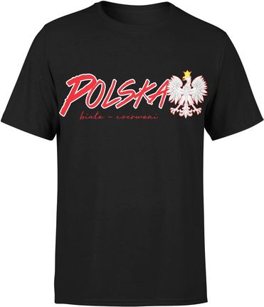 Polska Biało Czerwoni Kibica Męska koszulka (S, Czarny)