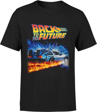 Back To The Future Powrót Do Przyszłości Delorean Vintage Męska koszulka (M, Czarny)
