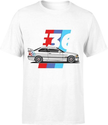 BMW e36 seria 3 Męska koszulka (XL, Biały)