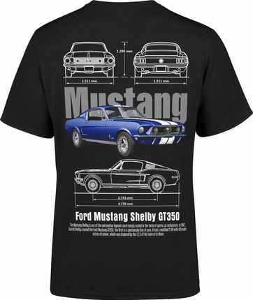 Mustang Shelby Ford Gt350 Vintage Męska koszulka (XL, Czarny)
