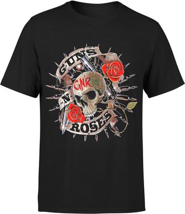 Guns N Roses Czaszki Męska koszulka (S, Czarny)