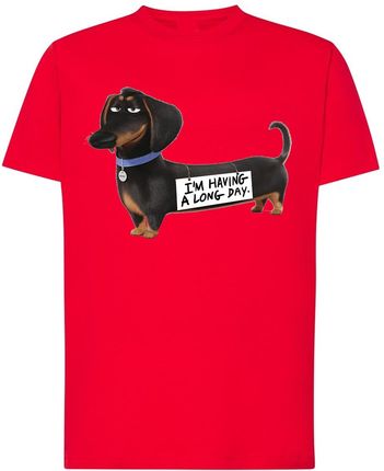 T-Shirt męski Pies Jamnik Czarny r.S