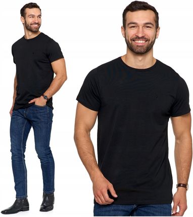 Czarna Koszulka Męska Krótki Rękaw T-shirt Bawełna Premium Moraj R.xxl