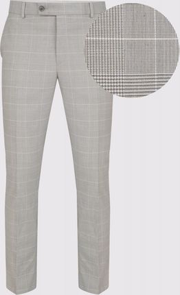Szare spodnie garniturowe w kratę Slim Fit Pako Lorente roz. 104/176