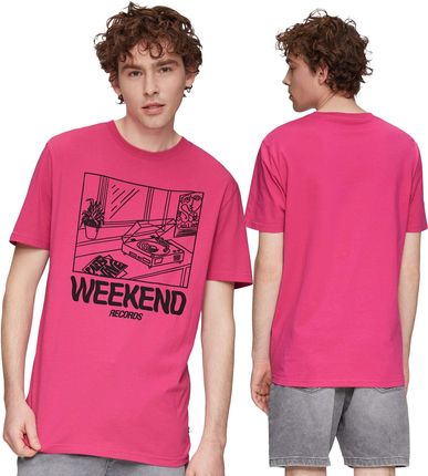 T-shirt męski s.Oliver różowy grafika - XXL