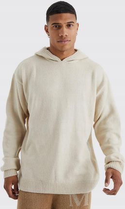 Boohoo Beżowy Sweter Oversize Z Kapturem 8C7 NG2__S