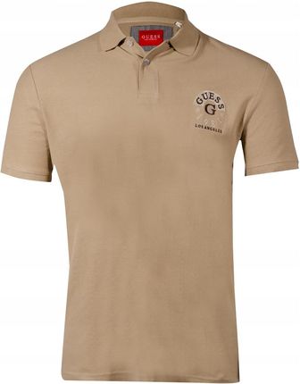 Koszulka Polo Męska Guess Logo M1P59 KAR40 Beżowa