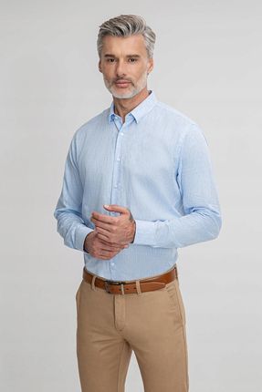 Błękitna lniana koszula Giacomo Conti rozmiar M