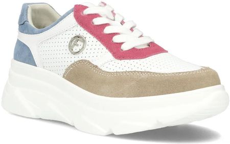Skórzane sneakersy damskie Filippo DP6108/24 WH FH biały