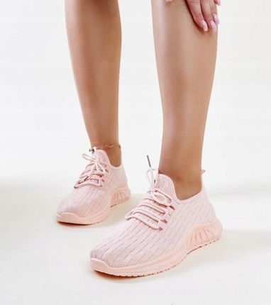 Sportowe buty damskie różowe sneakersy materiałowe 28884 rozmiar 41