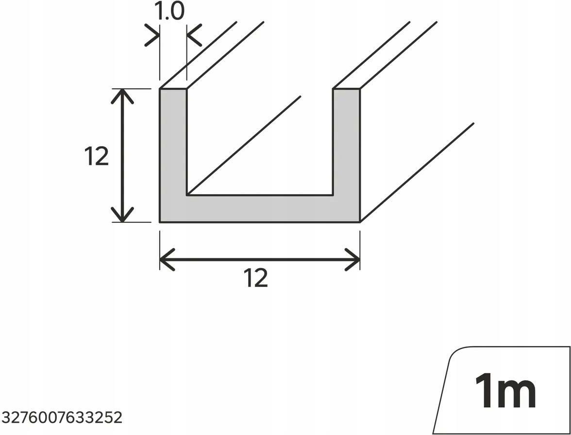 Materiały konstrukcyjne Standers Ceownik 12x1 Pvc Transpar Błyszcz ...