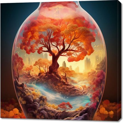 Zakito Posters Obraz 100X100Cm Drzewo Życia W Szkle