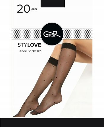 GATTA STYLOVE 02 Podkolanówki 20DEN Nero / UNI