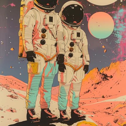 Zakito Posters Plakat 50X50Cm Astrounauci Kosmonauci