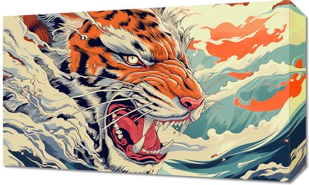 Zakito Posters Obraz 50X30Cm Tygrys Na Fali