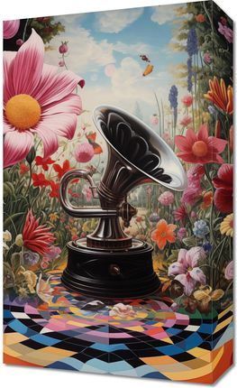 Zakito Posters Obraz 30X50Cm Gramofon W Kwiatach