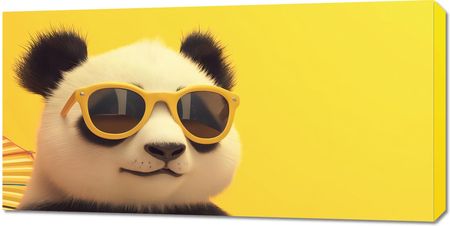 Zakito Posters Obraz 100X50Cm Panda W Wakacyjnym Nastroju