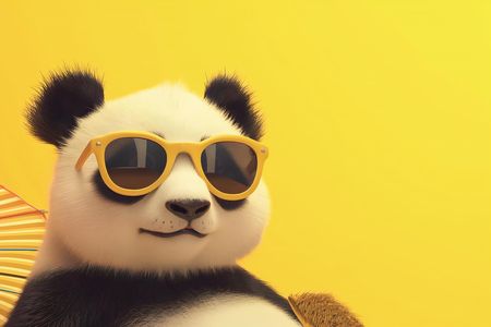 Zakito Posters Plakat 30X20Cm Panda W Wakacyjnym Nastroju