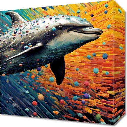 Zakito Posters Obraz 30X30Cm Delfin W Palecie Barw