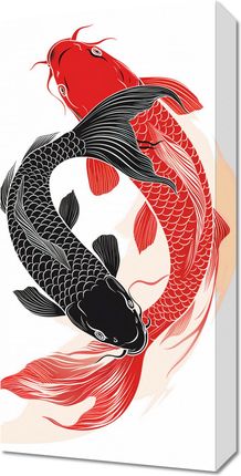 Zakito Posters Obraz 30X60Cm Yin I Yang Koi