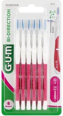 Sunstar Gum Szczoteczki Międzyzębowe Bi-Direction 1.2Mm Różowy (6 szt.)