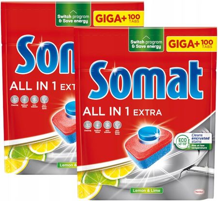 Somat All in 1 Lemon Tabletki do zmywarki 2x100szt