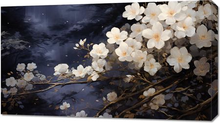 Zakito Posters Obraz 90X50Cm Białe Kwiaty W Ogrodzie