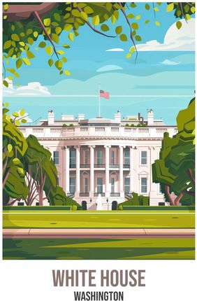 Zakito Posters Plakat 64X90Cm White House Washington