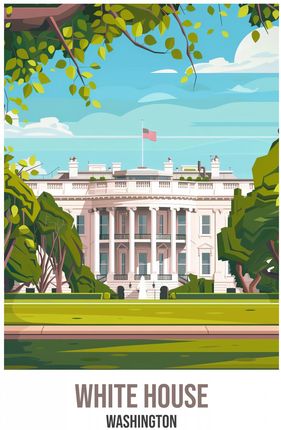 Zakito Posters Plakat 40X55Cm White House Washington