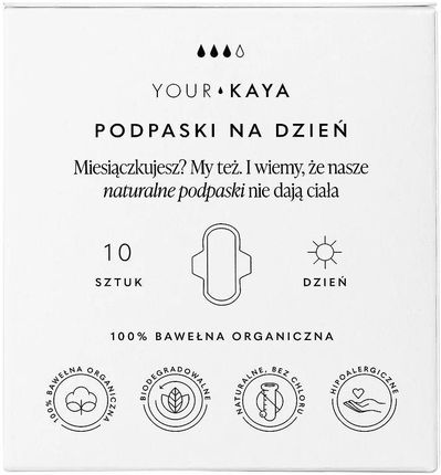 Your Kaya Organiczne Podpaski Na Dzień 10szt.