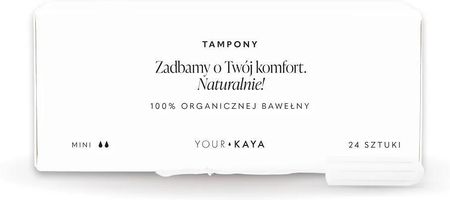 Your Kaya Tampony Z Organicznej Bawełny Mini 24 szt.