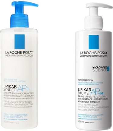 La Roche-Posay Lipikar Syndet Żel-krem do mycia twarzy i ciała, 400 ml + Lipikar AP+M Balsam regenerujący, 400 ml