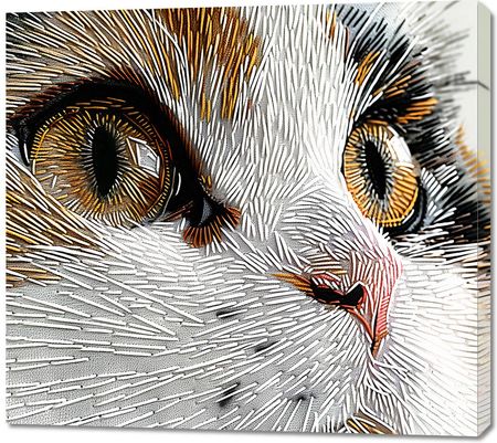 Zakito Posters Obraz 100X90Cm Nitkowany Kot