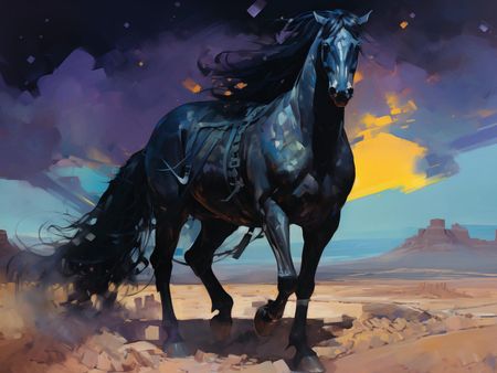 Zakito Posters Plakat 40X30Cm Czarny Koń Własnego Wyścigu