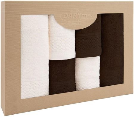 Darymex Zestaw Ręczników Bawełnianych Solano Krem+Ciemny Brąz 2x (30x50)+2x (50x90)+2x (70x140)