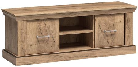Jarstol Klasyczna Szafka Rtv Dwudrzwiowa Z Półką Antica 142x50cm Dąb Kraft Złoty (84967192)