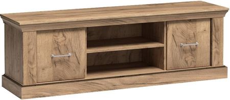 Jarstol Klasyczna Szafka Rtv Dwudrzwiowa Z Półką Antica xl 162x50cm Dąb Kraft Złoty (84989192)
