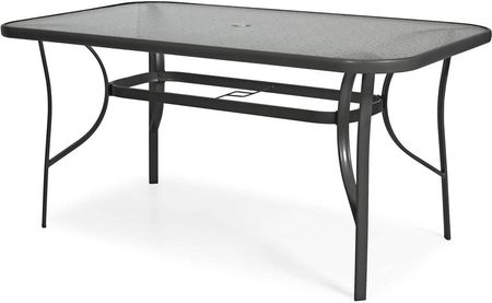 Fertone Metalowy Stół Ogrodowy/Tarasowy Dla 6 Osób Porto 150X90cm Czarny 11104 