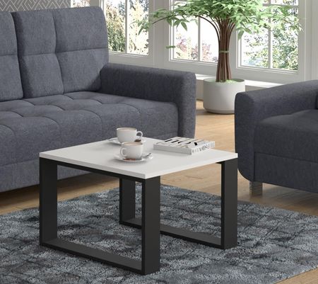 Bim Furniture Nowoczesny/Loftowy Stolik Kawowy Nuka 60 60x60cm Biały Mat
