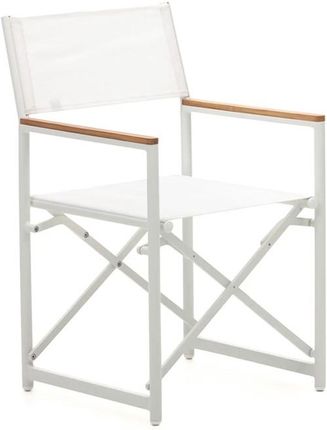 La Forma Krzesło Składane Llado Biały Aluminium Drewno Tekowe 91,0x55,0x58,0 (J0700005RR05)