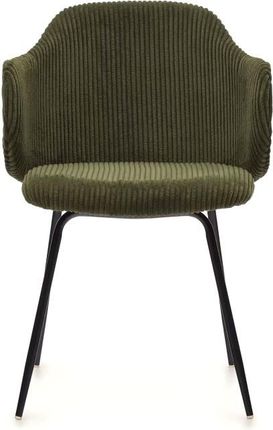 La Forma Krzesło Yunia Sztruks W Kolorze Zielonym Nogi Czarne 56x56x81 (C0100009LN19)