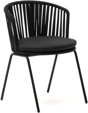 La Forma Krzesło Ogrodowe Saconca Czarny Stal Lina 77,0X59,0X56,0 J0600048Jj01 