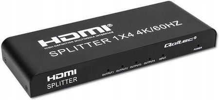 Aktywny rozdzielacz Splitter 4 x HDMI 4K x 2K Qoltec 6Gb/s 60Hz High stability