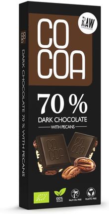 Cocoa Czekolada Ciemna 70 % Z Orzechami Pekan Bio 40g