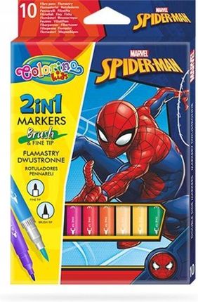 Colorino Flamastry Dwustronne Kids 10 Kolorów Spiderman